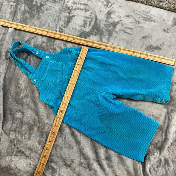 Vintage Two Rabbits Teal Corduroy Overalls Romber Baby Girl 12 Months - Picture 10 of 10